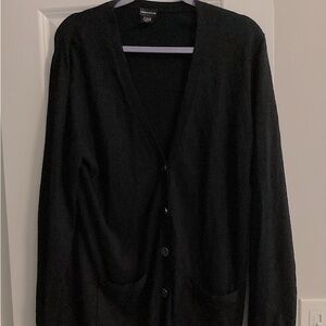 Button down sweater.  95%cotton 5% cashmere.